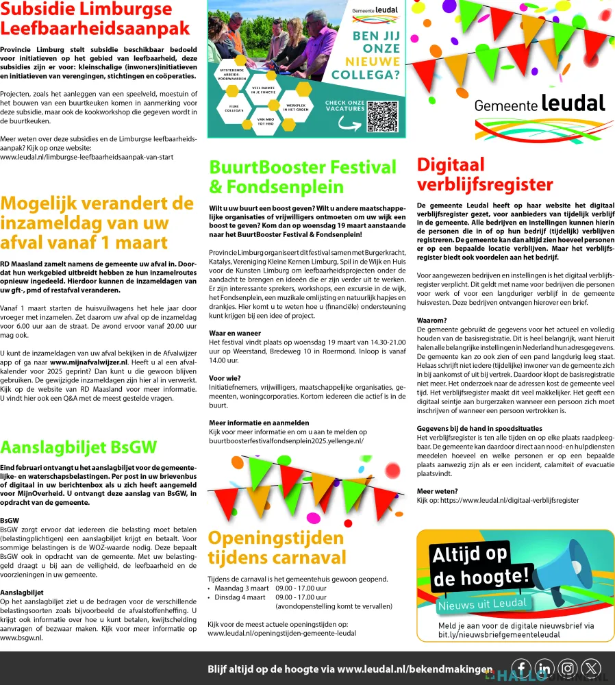 Hallo Magazine Online: Gemeentelijke publicaties en nieuws. Iedere maand in HALLO Magazine en HALLO Magazine Online.nl