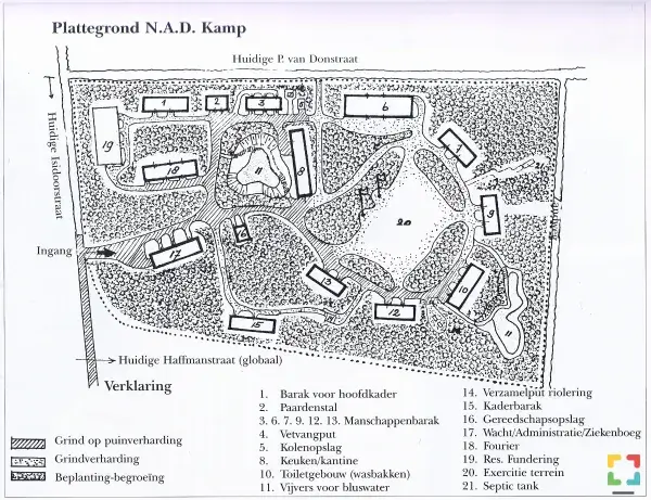 Bron plattegrond NAD-kamp: Aan de Rand van de Peel - JLF Verkennis